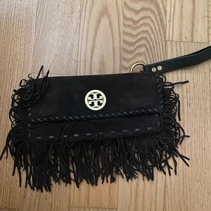 Tory Burch fringe clutch